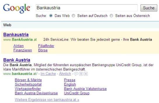 Ad Sitelink Bank Austria